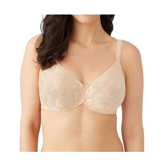 Wacoal Other - Wacoal Awareness Bra 42G Underwire Sand Satin Unlined 85567 Full Coverage $68